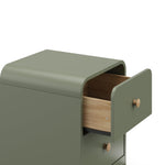 Storkcraft Next Santos 2-Drawer Nightstand (Olive with Natural) – GREENGUARD Gold Certified, Pre-Installed Drawer Tracks for Easier Assembly, Nightstand Organizer for Kids Bedroom