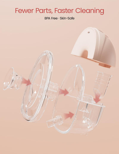 NCVI Breast Pump Hands Free, Double Wearable Electric Breast Pump with Strong Suction, 180min Battery Life with 4 Modes & 9 Levels, 19/21/24mm Flange Anti-Leakage Portable Breastfeeding Pump for Moms