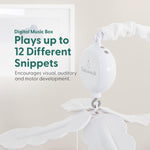 The Peanutshell Crib Mobile for Girls or Boys - Soft Grey Musical Baby Crib Mobile with 12 Lullabies, Cute Elephant Baby Grey Elephant Nursery Decor