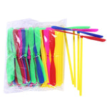JIEOU 40 Pieces of Flying Helicopter Toy Set, 20 Propellers+ 20 Rods, Hand Helicopter, Bamboo Dragonfly Hand Rub Plastic Propeller for Outdoor Toy Kids Gift (Random Color)