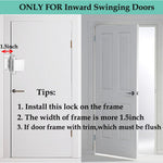 Home Security Door Lock,2 Pack Child Proof Door Reinforcement Lock with Upgraded Stainless Steel Screws for Inward Swinging Door,Privacy Door Latch Defend Home and Hotels