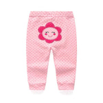 Unisex Newborn Baby Cotton 3-Pack Pants Embroidery Pringting Casual Leggings for Boys and Girls