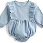 Simplee kids Baby Infant Girls Cotton Long Sleeve Summer Ruffle Romper 3-24 Months