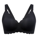 Momcozy Nursing Bras for Breastfeeding, Seamless Pregnancy Maternity Bra Wireless Classic Jelly Strip Support Nursing Bra Black