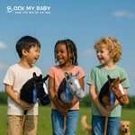 ROCK MY BABY Hobby Horse Plush Stuffed Stick Horse with Award Ribbon for Boys and Girls 3+ Fun Toys for Pretend Play (Golden Brown) CPC Certified