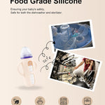 ZCH 4-Pack Silicone Sleeves for Lansinoh Glass Bottles, BPA-Free Drop-Resistant Baby Bottle Sleeves with Handles, Compatible with Lansinoh Anti-Colic Glass Baby Bottles (8 oz)