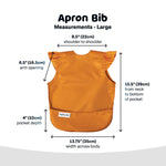 Tiny Twinkle Mess Proof Baby Bib - Waterproof Baby Apron - Machine Washable - PVC, BPA, & Phthalate Free - Great Travel Bib for Baby Eating - Baby Food Bibs (Cinnamon, Large 2-4 Years)