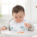 aden + anais Snap Bib; 100% Cotton Muslin; Soft Absorbent 3 Layers; Adjustable; 9'' X 13''; 3 Pack; Jungle Jam; Elephants and Monkeys