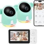 Baby Monitor with Camera and Audio, 1080P Baby Camera Monitor WiFi Smartphone App Control Night Vision 4.3” Screen 2-Way Talk Temperature & Humidity Sensor Lullabies Motion & Cry Detection iOS/Android