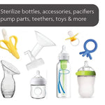 Baby Brezza 4 in 1 Baby Bottle Sterilizer Machine – Largest Capacity Electric Steam Sterilization – Pacifiers, Breast Pump Parts + Universal Sterilizing for All Bottles: Plastic, Glass, Large, Small