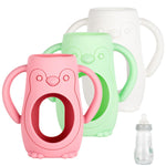 3 Pack Silicone Sleeves for MAM Baby Bottles - Anti Breakage Baby Bottle Holder, Compatible with MAM Baby Bottle, 9OZ