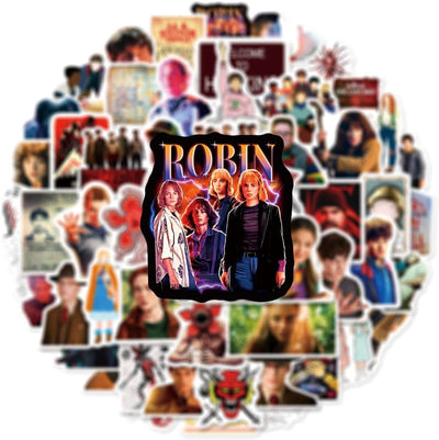 54pcs Cartoon Stranger Things 5 Stickers Pack,Waterproof Vinyl Stickers for Adult Teen Girl Laptop Skateboard Bike Guitar Water Bottle Travel Case Helmet Notebook Scrapbook