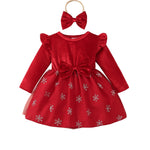 Kucnuzki Baby Girl Clothes 6 9 12 Months Girl Winter Clothes Cute Birthday Tutu Dress Long Sleeve Knee Length Dark Red Fairy Holiday Party Dress Baby Outfit