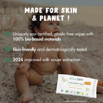 Eco by Naty Baby Wipes Unscented - 100% Compostable and Plant-Based Wipes, Good for Babies and Newborn Sensitive Skin (168 Count - 3 packs of 56)