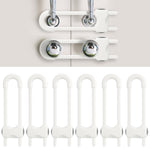 Baby Proofing Cabinets, Sliding Cabinet Locks for Babies, Adjustable U Shaped Baby Safety Locks, Childproof Cabinet Latch for Kitchen, Bathroom, Drawer, Cupboard Doors Knobs & Handles (6 Pack White)