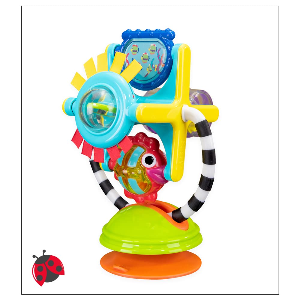 Sassy Fishy Fascination Station 2-in-1 Suction Cup High Chair Toy, Developmental Tray Toy for Early Learning, Ages 6+ Months