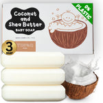 TINOQ Hypoallergenic Baby Soap Bar for Sensitive Skin | Gentle Wash for Babies, Toddlers, and Kids | Natural Shea Butter & Coconut Oil | 3-Pack