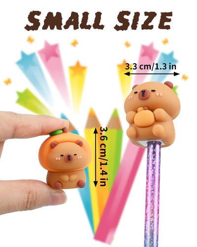 2 PCS Kids Pencil Sharpeners, Cartoon Capybara Sharpener Small, Cute Pencil Sharpeners, Manual Sharpening for Students Teachers Office - Kawaii Birthday Gifts