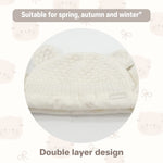 Duoyeree Baby Winter Hat Earflap Cotton Lining Knit Beanie Cap for Toddler Girl Boy (0-6 Month, White)