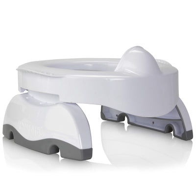 White and gray step stool on a white background