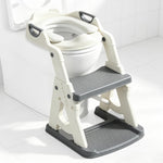 Potty Training Toilet Seat, Stable Potty Training Seat with Step Stool, 2 in 1 Toddler Toilet Seat with Steps for Kids Boys Girls, Toddler Potty Seat with Ladder, Splash Guard, Anti-Slip Pads (Gray)