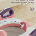 Potty Training Seat, Toddler Potty Training Toilet, Upgrade 2 In 1 Toddler Toilet Seat with Steps Stool Splash Guard and Anti-Slip Pad Soft Cushion, Potty Seats for Toddlers Baby Kids (Pink)