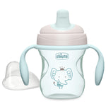 Chicco Trainer Sippy Cup 6+ Months, 7oz Baby Training Cup with Bite-Resistance Semi-Soft Spout, Easy Grip Removable Handles, Measurement Markings, BPA-Free, Sage