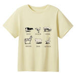 Boys Girls Farm Shirt Cute Animal Graphic Short Sleeve T-Shirt Summer Round Neck Cotton T-Shirt 2 Years