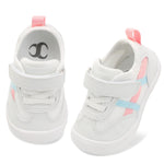 Scurtain Baby Shoes Boy Girl First Walking Shoe Infant Crib Breathable Sneakers Lightweight Barefoot Walking Shoes for Babies Toddler White Shoes Size 12-18 Months