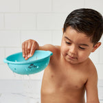 Itzy Ritzy Bath Squirter Toys – Set of 3 Textured, Fruit-Shaped Bath Toys & 1 Sprinkle Strainer – Itzy Splash Pals Promote Sensory Play, Cause & Effect, & Motor Skill Development – 6 Mos & Up (Fruit)