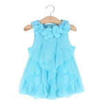 WZSYGDTC 0-24 Months Baby Party Dress Infant Girls One-Piece Romper Jumpsuit (Blue, 6-9 Months)