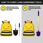 POMIKU Kids Rake and Shovel Sets, 7PCS Child Metal Gardening Tools for Real Digging-Great for Garden, Yard, Sandbox, Lawn, Camping Play, Outdoor Toys for Ages 2-4, 5-7 Years Old