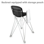 PandaEar Portable High Chair for Babies and Toddlers, Foldable HighChair with Tray, Baby Travel Dining Chair for Indoor & Outdoor (Black)