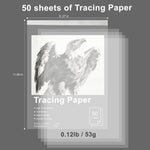 WRJIANGFA Tracing Paper Pad, 50 Sheets, A4 Size 8.27x11.69 Inches, High Transparency, Anti-Wrinkle, 53gsm, for Artists, Architects, Students