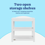 Graco Customizable Changing Table with Water-Resistant Changing Pad (White) - Customizable Modern Flat or Classic Arched Headboard, Baby Diaper Changing Pad Included