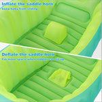Inflatable Baby Bathtub, Boysea Toddler Bath Tub with Anti-Sliding Saddle Horn Helps Infants to Toddler Tub, Portable Travel Shower Basin with Air Pump, Back Support (Green)