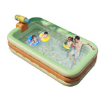 Qudinip Inflatable Swimming Pool, 3 Layers PVC Blowing Pool, Foldable Portable Inflatable Pool for Kids 3+ Years Outdoor Indoor Family Fun with One Button Inflation Design (1.3 M)