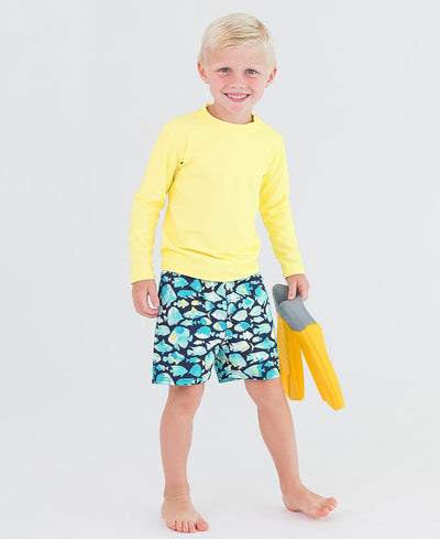 RUGGEDBUTTS Boys UPF50+ Sun Protection Animal Swim Trunks - Fish Friends, 2T