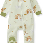 Burt's Bees Baby Baby Girls Pajamas, Zip Front Non-Slip Footed Sleeper Pjs, 100% Organic Cotton