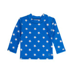 RUGGEDBUTTS® Baby/Toddler Boys Long Sleeve Rash Guard Swim Shirt w/UPF 50+ - Blue Star, 4T