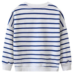 Funnymore Toddler Girl's Sweatshirt Long Sleeve Shirt Clothes Spring Fall Winter Crewneck Pullover Sweater Outfits Top Clothing Navy/White Stripe Rainbow 5t
