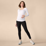 Motherhood Maternity Workout Over the Belly Pregnancy and Postpartum Leggings, Yoga Pants womens, 26 inch black, Large