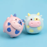 4 Pcs Cute Pencil Sharpener Cartoon Cow Pencil Sharpener Small Manual Pencil Sharpeners Kawaii PVC Sharpenesrs Stationery School Office Supplies (4Pcs Cow)