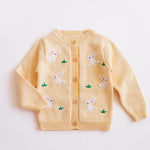 chengchuang Baby Toddler Girls Cardigan Sweater Knit Chunky Crewneck Long Sleeve Open Front Sweater Coat Fall Winter Clothes D-Yellow