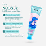 NOBS Jr. Kids Nano Hydroxyapatite Toothpaste – Fluoride Free, SLS-Free, Remineralizing - Dentist Formulated - Bubblegum Berry - Made in The USA