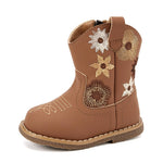 BMCiTYBM Baby Cowboy Boots Infant Cowgirl Western Shoes Brown 18-24 Months