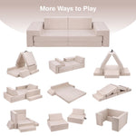 M HI-Mat Modular Kids Play Couch, Toddler Sectional Sofa, Versatile Child Furniture for Playroom Bedroom, Convertible Foam and Floor Cushion for Boys and Girls