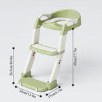 XIGGA 3 in 1 Potty Toilet Training Seat with 2-level Adjustable Steps, Equipped with Waterproof Cushion and Non Slip Step Stool, Dedicated Toilet Seat for Boys Girls - Green