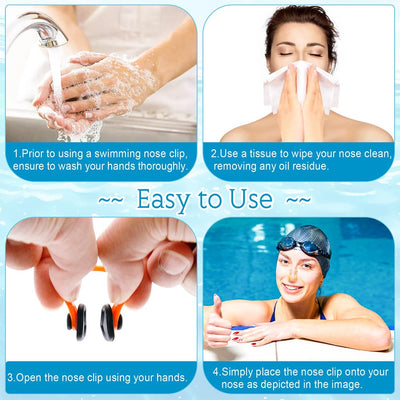 Swimming Nose Clip - 10 Packs Silicone Swim Nose Plugs for Kids (Age 7+) and Adults,Waterproof Pool Nose Plugs for Diving Swimming and Other Water Sports with Storage Box,Multi-Color (Multi-Color)