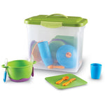 Learning Resources New Sprouts Classroom Kitchen Set - Kids Kitchen Playset, Pretend Play Food Toys for Toddlers, Toddler Learning Toys, Kids Cooking Sets and Accessories, Preschool and Homeschool Toy